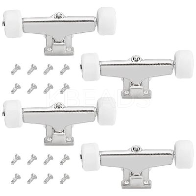 Plastic & Aluminum Alloy Skateboard Bracket Bearing Wheel AJEW-FG0001-76A-1