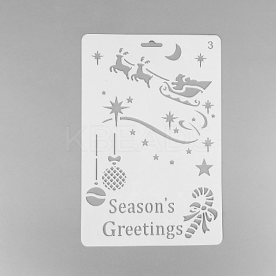 Creative Christmas Plastic Drawing Stencil DIY-L007-03-1