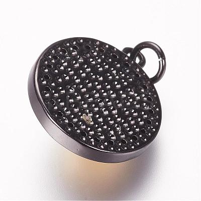Brass Micro Pave Cubic Zirconia Pendants ZIRC-E108-08G-NR-1