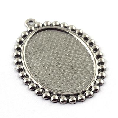 Tarnish Resistant Pendant Cabochon Settings STAS-Q194-16-1