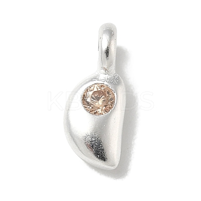 925 Sterling Silver Cubic Zirconia Moon Charms STER-R002-02S-01-1