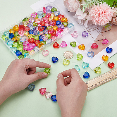 120Pcs 12 Colors Transparent Acrylic Beads TACR-AR0001-29-1