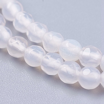 Natural White Agate Round Beads Strand X-G-L084-4mm-14-1