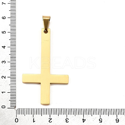 Christian Inverted Cross 304 Stainless Steel Saint Peter's Cross Big Pendants STAS-R171-03G-1