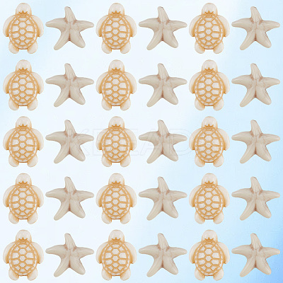 400Pcs 2 Styles Acrylic Imitation Turquoise Beads OACR-SC0002-25-1