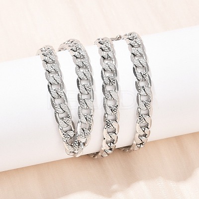 6MM 304 Stainless Steel Cuban Link Chain Necklaces for Women NJEW-G177-01P-1