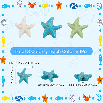 150Pcs 3 Styles Dyed Synthetic Turquoise Beads G-SC0003-51-1
