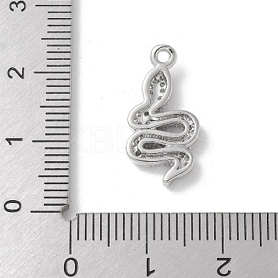 Brass Micro Pave Clear Cubic Zirconia Pendants KK-S505-04P-01-1