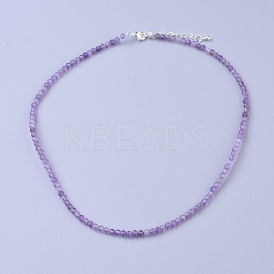 Natural Amethyst Beaded Necklaces NJEW-K114-B-A21-1