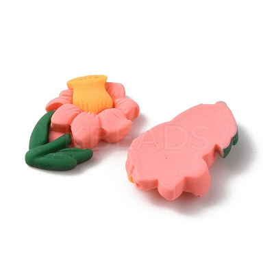 Opaque Resin Cabochons RESI-WH0021-37D-1