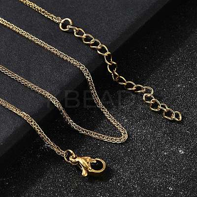 1.5MM 304 Stainless Steel Wheat Chain Necklaces for Men STAS-V011-03B-G-1