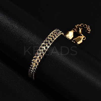 Ion Plating(IP) 304 Stainless Steel Chains Bracelets BJEW-U017-02G-1