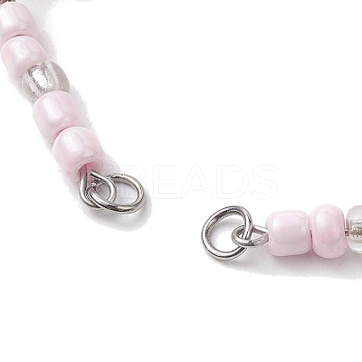 Handmade Seed Beads with Natural Rose Quartz Bracelet Making AJEW-MZ00001-01-1
