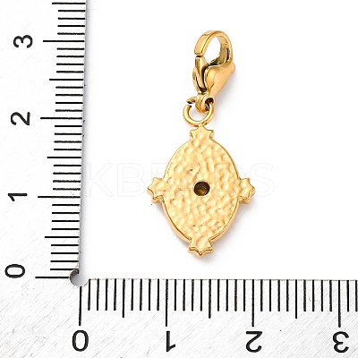 Oval 304 Stainless Steel Rhinestone Pendant Decorations STAS-I331-11G-A-1