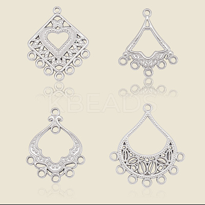 8Pcs 4 Styles 304 Stainless Steel Chandelier Component Links STAS-BBC0007-60-1