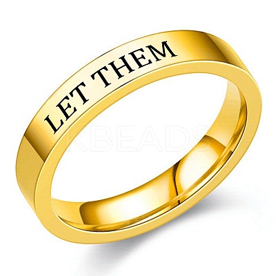 Word Let Them 201 Stainless Steel Finger Rings FS-WGDEB2A-11-1
