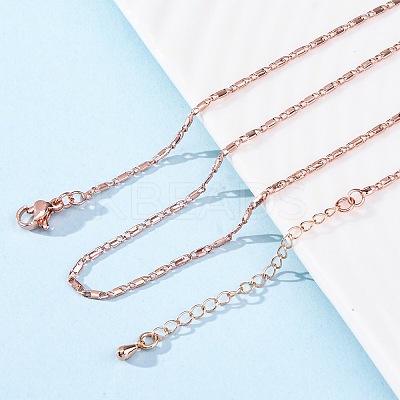 Brass Link Chain Necklaces for Women NJEW-D302-12RG-1