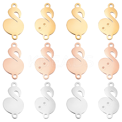 12Pcs 3 Colors 304 Stainless Steel Connector Charms STAS-DC0007-95-1