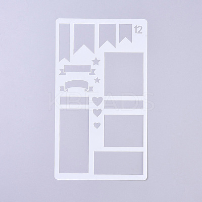 Plastic Reusable Drawing Painting Stencils Templates DIY-G027-F12-1