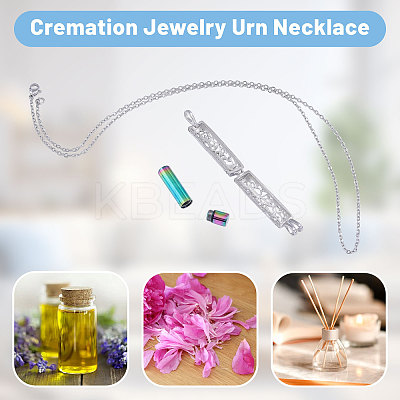 1Pc 304 Stainless Steel Tree of Life Hollow Column Pendant Pet Urn Ashes Necklaces NJEW-CA0001-28RC-1
