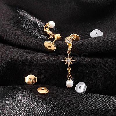 2 Pairs 2 Colors Sterling Silver Ear Nuts STER-CN0001-14B-1