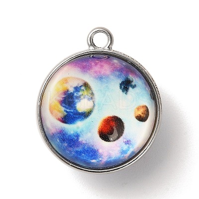 Galaxy Theme Luminous Glass Ball Pendants GLAA-D021-01P-08-1