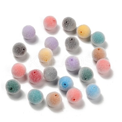Flocky Opaque Acrylic Beads OACR-I026-01C-1
