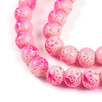 Transparent Baking Paint Glass Beads Strands DGLA-N009-8mm-01-1