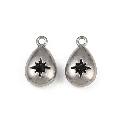 304 Stainless Steel Charms Ion Plating(IP) STAS-I342-09P-1