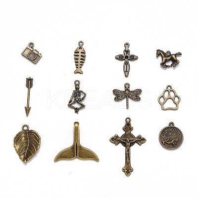 Tibetan Style Alloy Pendants TIBEP-MSMC003-AB-1