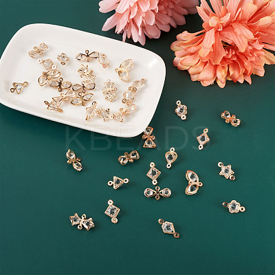 Alloy Rhinestone Crystal Links Connectors PALLOY-TA0002-26LG-1