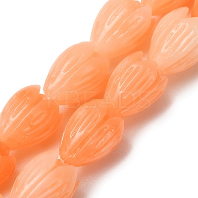 Synthetic Coral Dyed Carved Beads Strands SH-CBAE713-05B-1