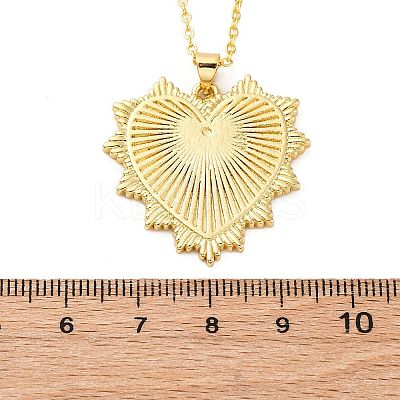 Brass Micro Pave Clear Cubic Zirconia Heart Pendant Necklaces for Women LS-NJEW-S438-07B-G-1