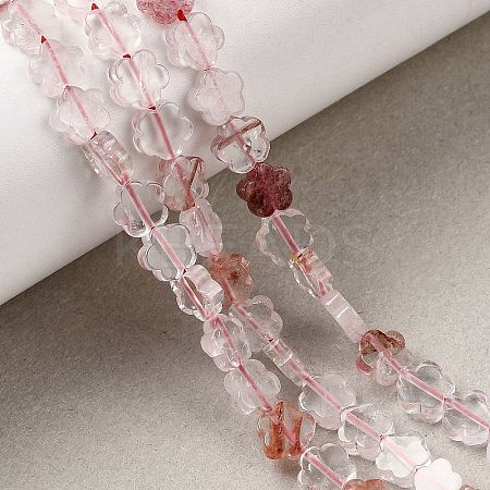 Natural Red Hematoid Quartz/Ferruginous Quartz Beads Strands G-B138-C19-01-1