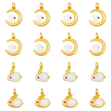 CHGCRAFT 16Pcs 4 Style Glass Charms FIND-CA0006-77-1