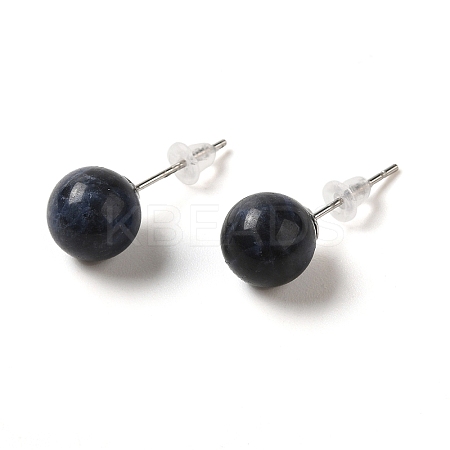 Natural Lapis Lazuli Stud Earrings LS-G-B075-02P-08-1