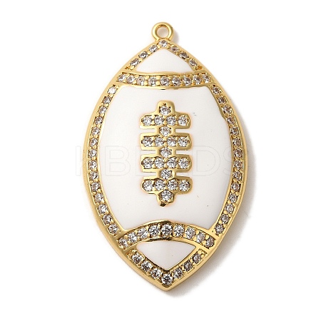 Rack Plating Brass Enamel with Cubic Zirconia Pendant KK-A229-32G-02-1