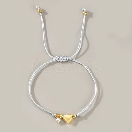 Imitation Pearl Charm Bracelets SI5748-14-1