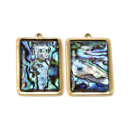 304 Stainless Steel & Natural Paua Shell Pendants SH-CBA7184-01J-G-1
