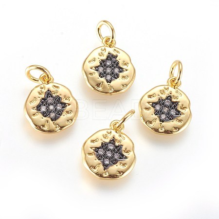 Brass Micro Pave Cubic Zirconia Charms ZIRC-G150-04A-1