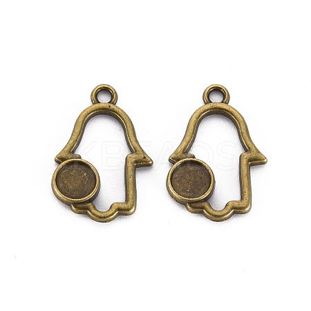 Tibetan Style Alloy Pendant Cabochon Settings PALLOY-N160-035AB-1