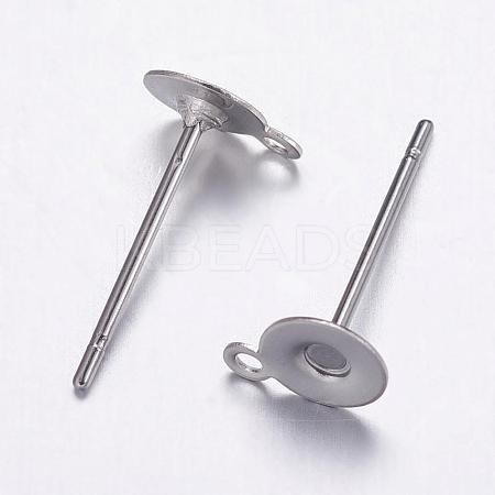 304 Stainless Steel Stud Earrings Findings STAS-K146-013-5mm-1
