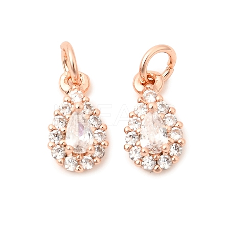 Brass Micro Pave Cubic Zirconia Charms LS-RB-I077-15RG-RS-1