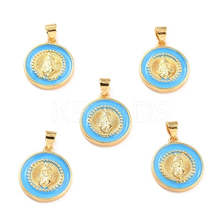 Brass Enamel Pendants KK-P209-02G-08-RS-1