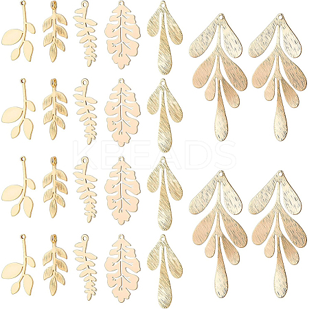 24Pcs 6 Style Brass Pendants KK-BC0008-11-1