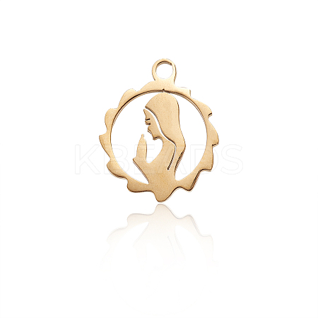 304 Stainless Steel Pendants STAS-CJC0001-01G-1