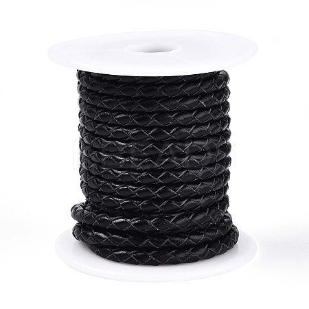 Hollow Braided Cowhide Leather Cord NWIR-ZX002-01E-1