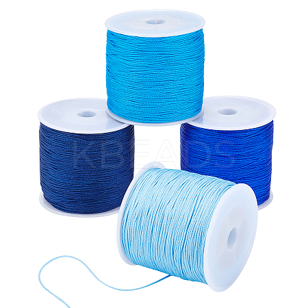   4 Rolls 4 Colors Nylon Thread Nylon String for Beading Jewelry Making NWIR-PH0001-84-1