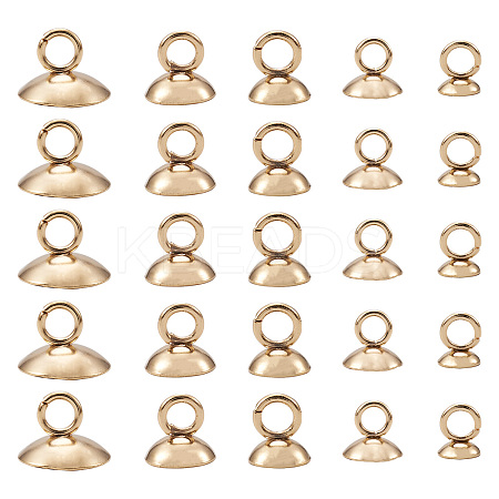 75pcs 5 Styles 304 Stainless Steel Bead Cap Pendant Bails STAS-CD0001-14-1