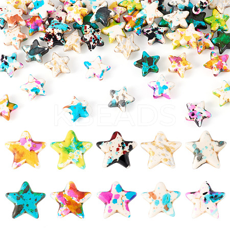 60Pcs 10 Colors Spray Painted Synthetic Turquoise Beads TURQ-TA0001-06-1